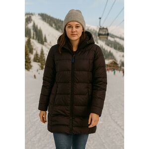 Eastern mountain sports down filled puffer coat PURPLE SIZE SMALL